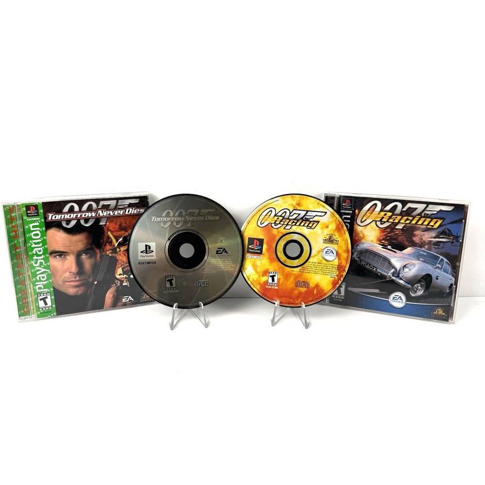 007 Tomorrow Never Dies & 007 Racing Sony Playstation PS1 Complete Bundle Lot
